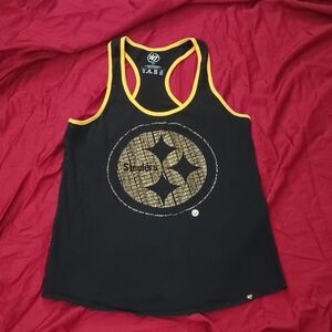 47 Brand Black & Gold Pittsburgh Steelers Racerback Tank Women's L
